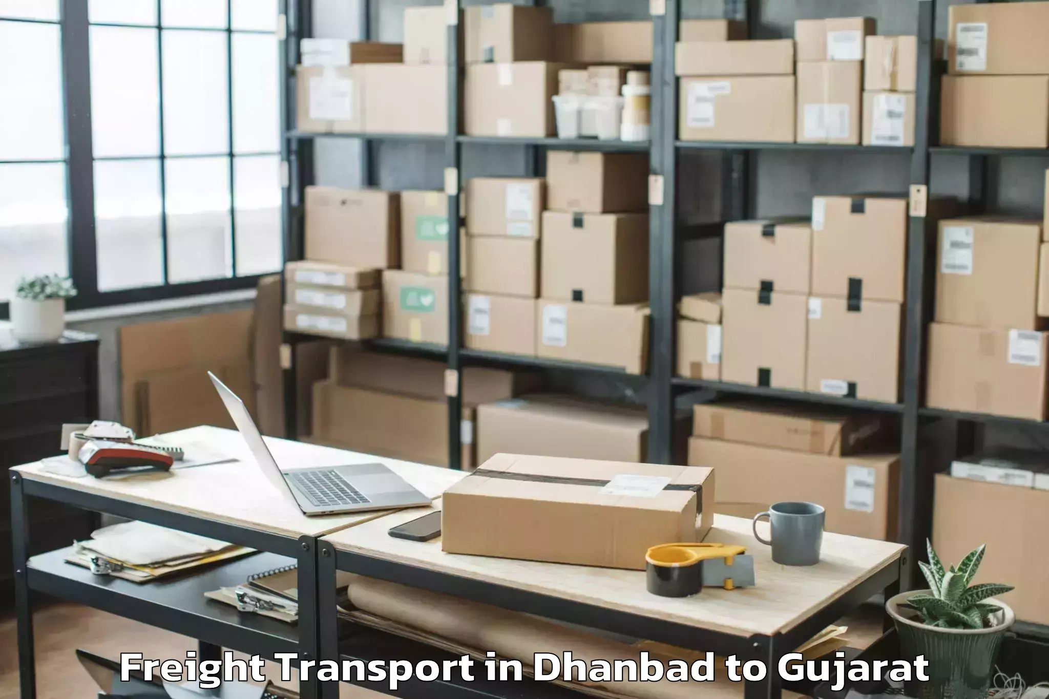 Discover Dhanbad to Karjan Freight Transport